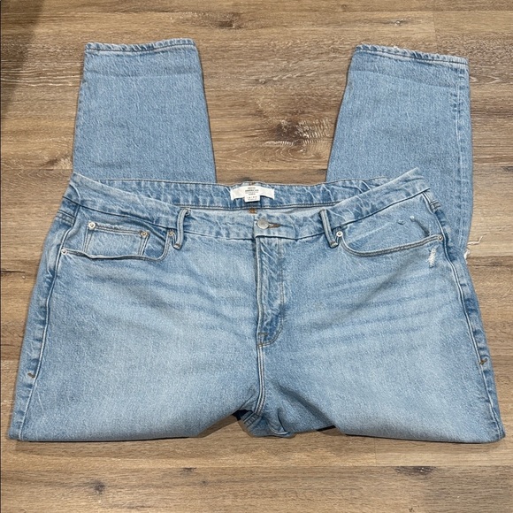 Good American Size 18/50 Denim Straight Leg Jeans - Light Blue High Rise - Picture 1 of 15
